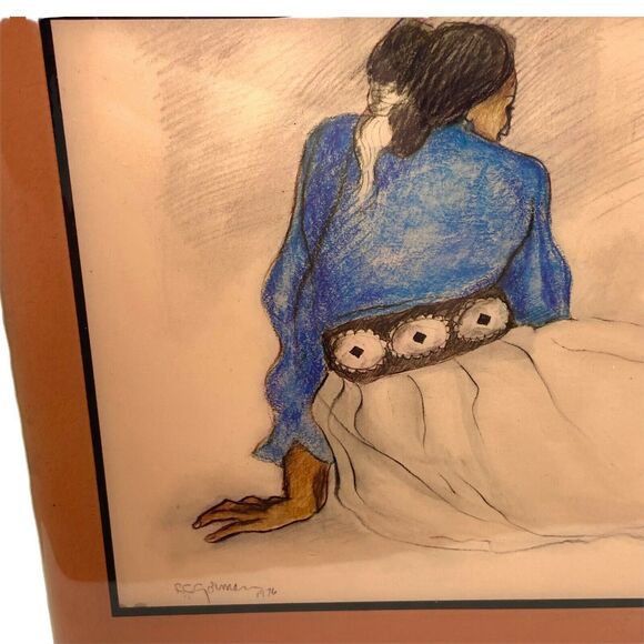 R.C Gorman Gallery Wall Tile Multicolor Lovely Native American Woman Decorative - Picture 3 of 13